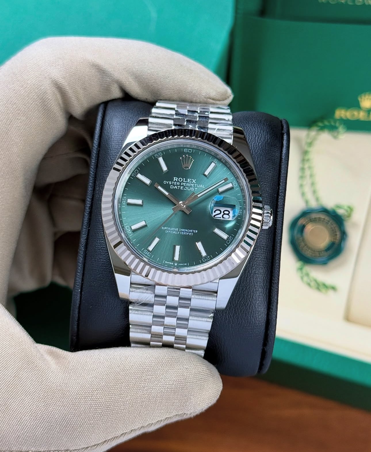 ROLEX DATEJUST JUBILÉE MINT GREEN - Image 6