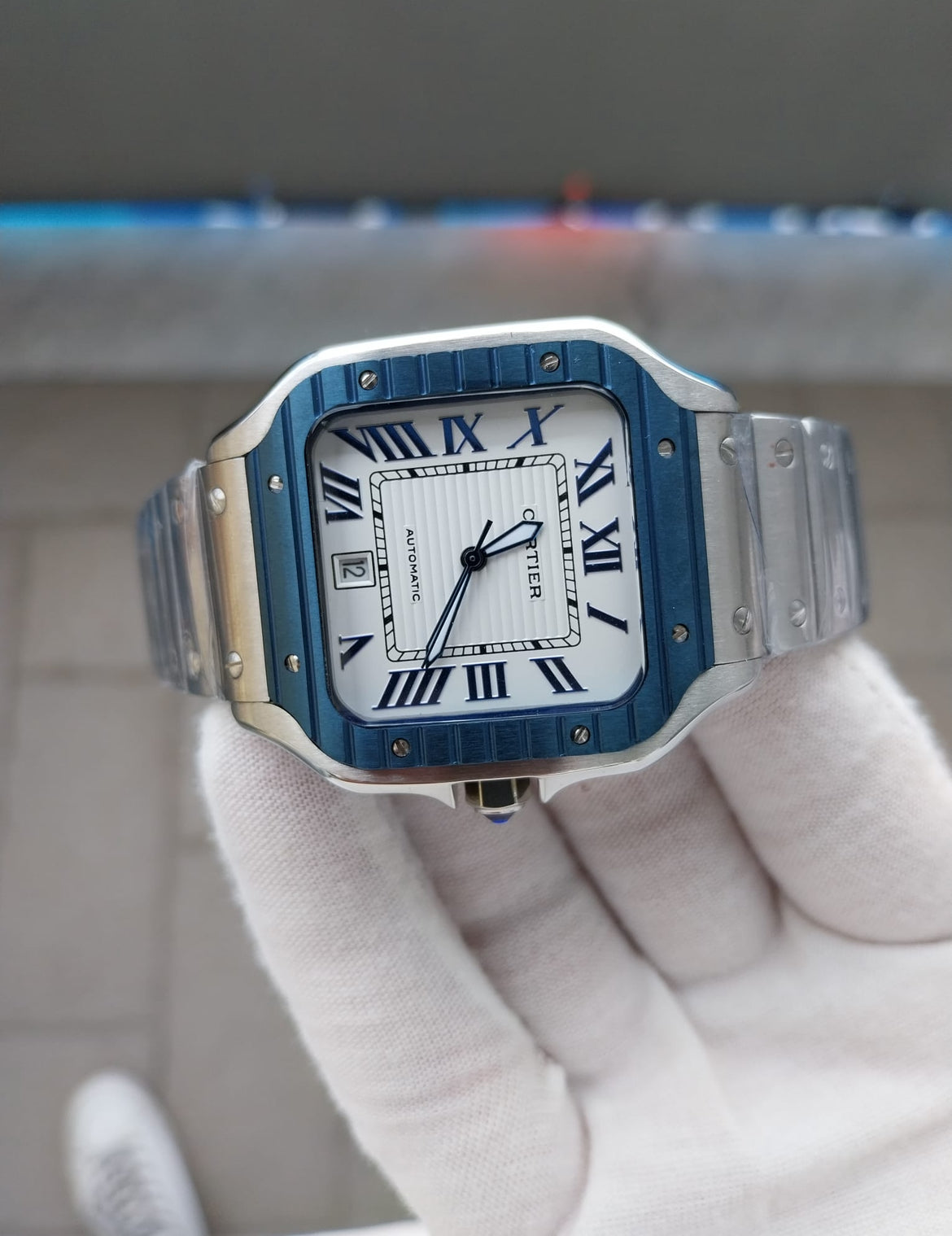 CARTIER SANTOS ACCIAIO & BLU - Image 2