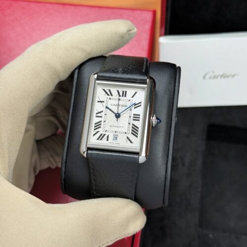 CARTIER MUST TANK BLACK LEATHER