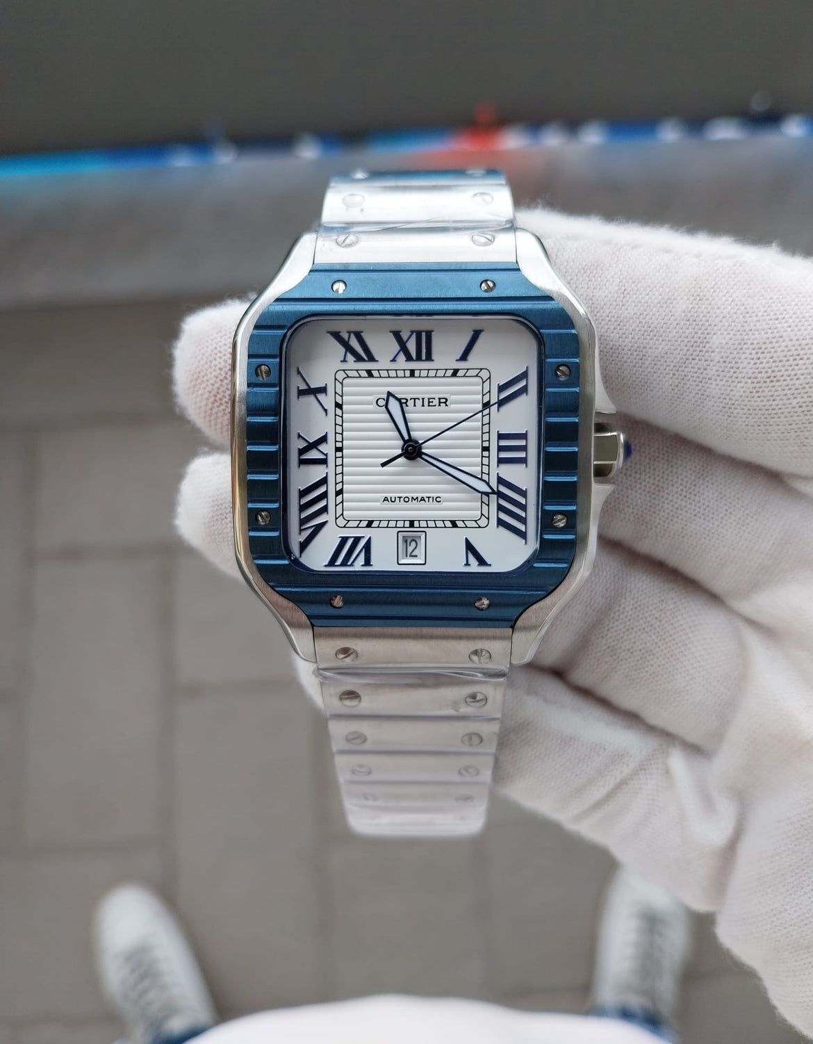 CARTIER SANTOS ACCIAIO & BLU - Image 3