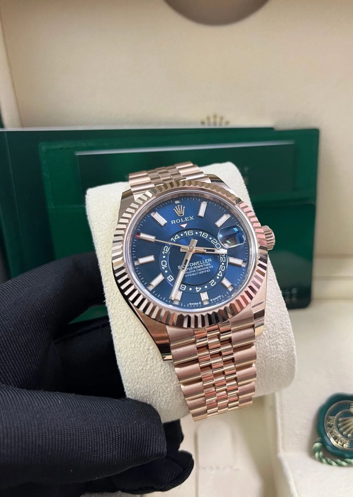 ROLEX SKY-DWELLER ROSÉ GOLD BLU DIAL - Image 2