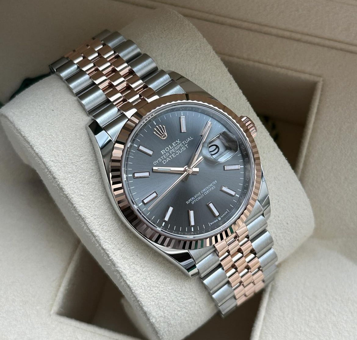 ROLEX DATEJUST JUBILEE SKYLAR GREY ROSE' GOLD - Image 2
