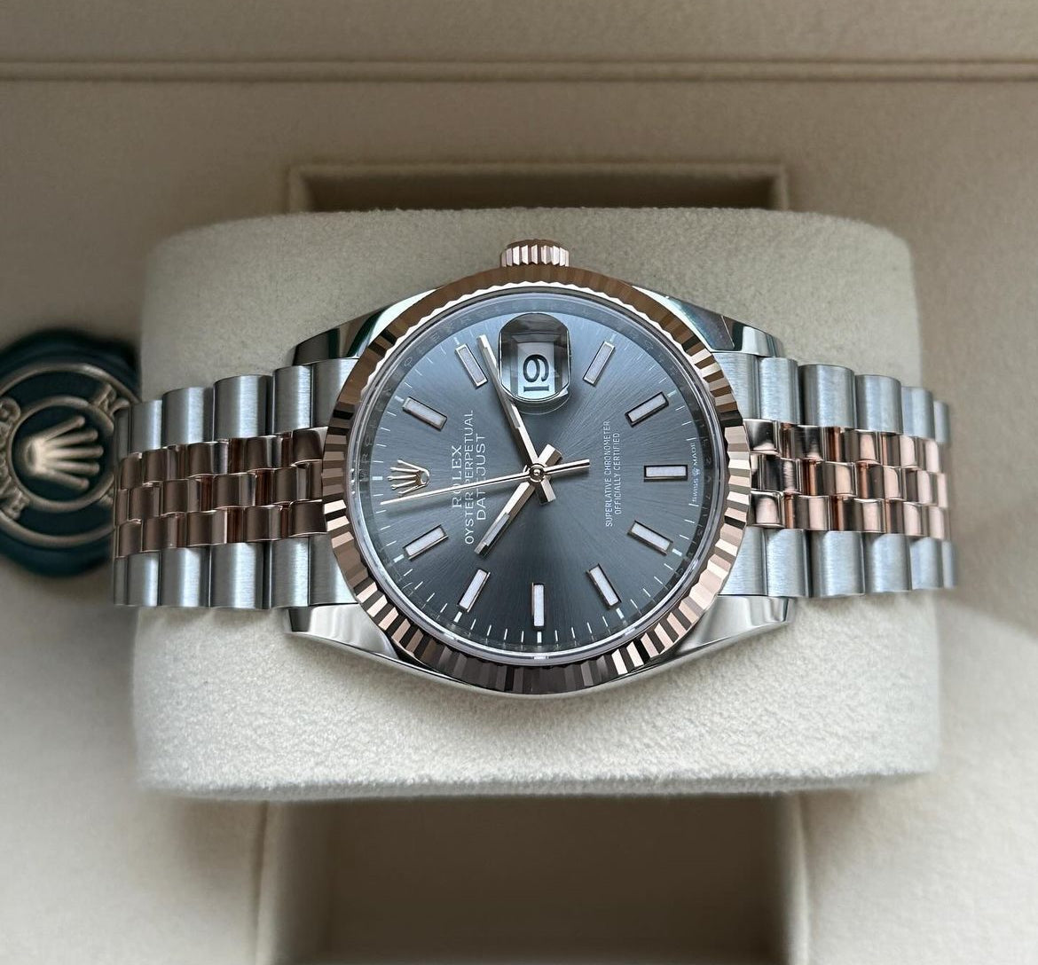 ROLEX DATEJUST JUBILEE SKYLAR GREY ROSE' GOLD - Image 4