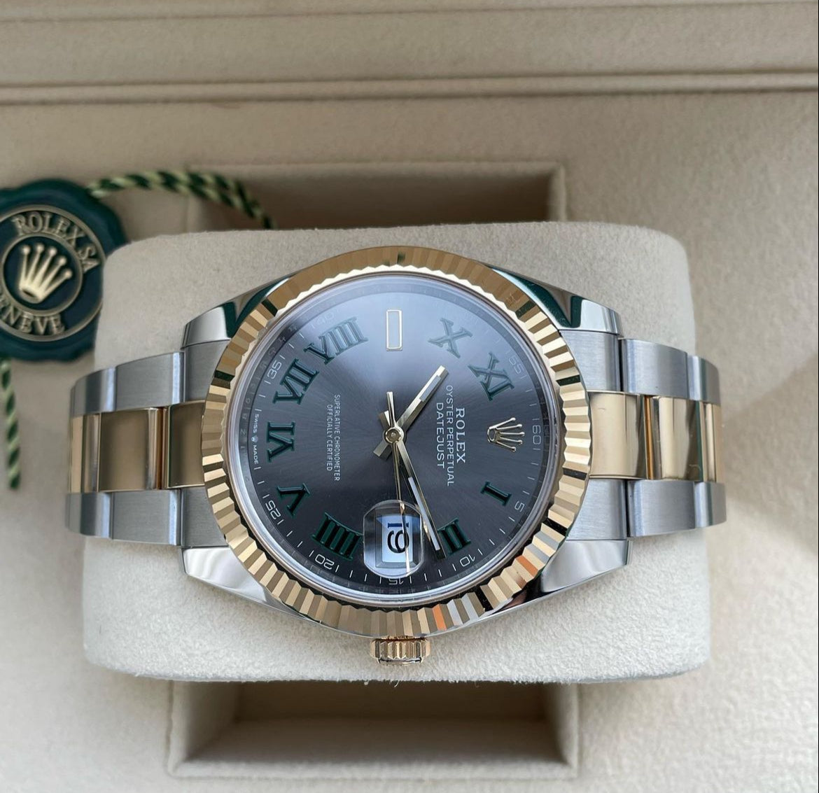 ROLEX DATEJUST OYSTER WIMBLEDON GOLD - Image 2