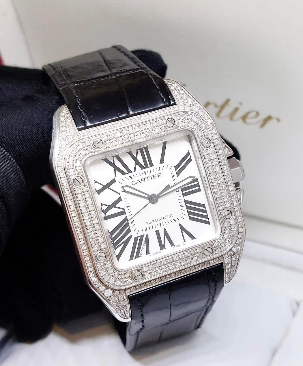 CARTIER SANTOS 100 XL BLACK DIAMOND - Image 2