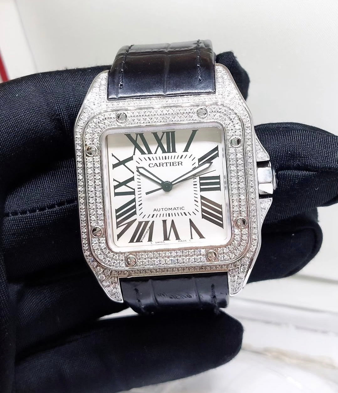 CARTIER SANTOS 100 XL BLACK DIAMOND