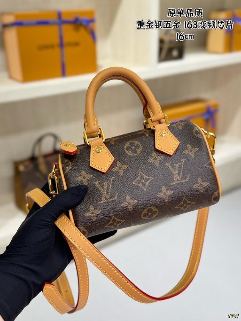 Louis Vuitton Nano Speedy-Style Monogram Bag — Brown