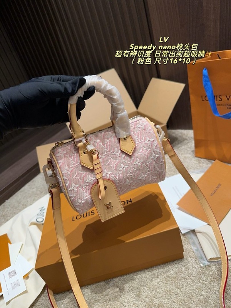 Louis Vuitton Nano Speedy-Style Textured Monogram Bag — Pink - Image 8