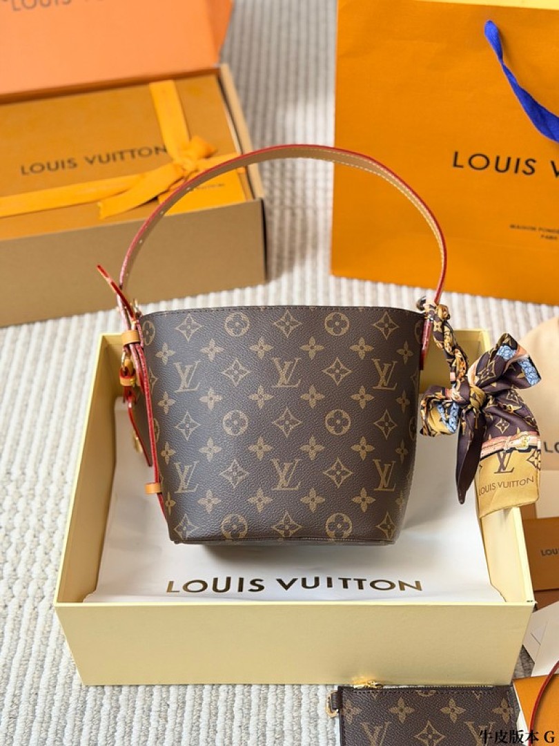 Louis Vuitton All In-Style Monogram Bucket Shoulder Bag — Brown & Tan - Image 3
