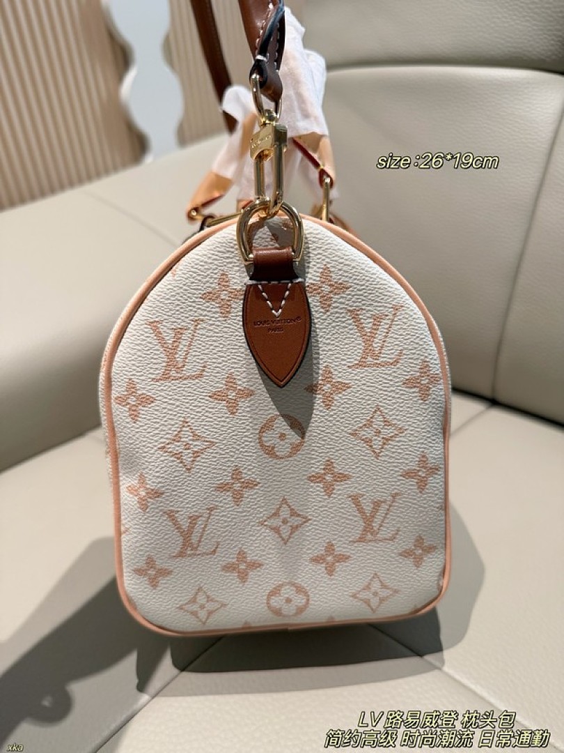 Louis Vuitton Speedy-Style Monogram Bag — Ivory & Tan - Image 7