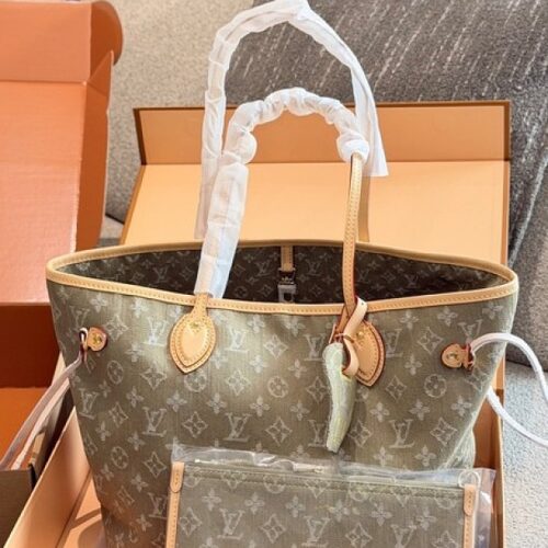 11a59e0bb4 Louis Vuitton Neverfull-Style Denim-Look Monogram Tote — Colour Options