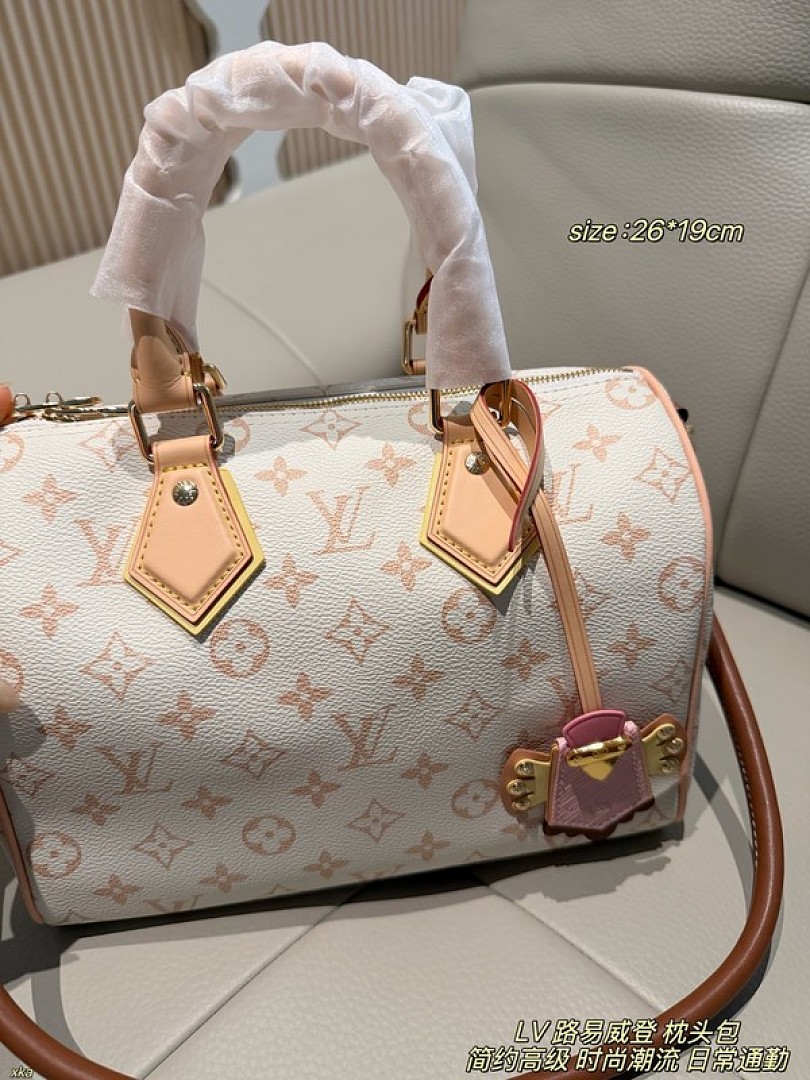 Louis Vuitton Speedy-Style Monogram Bag — Ivory & Tan - Image 5