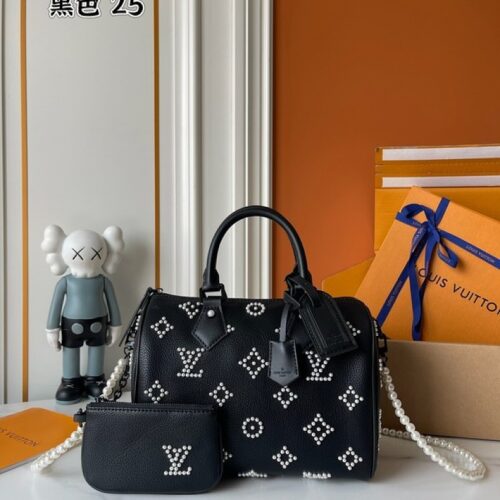 Louis Vuitton Speedy-Style Beaded Bag 25 — Black