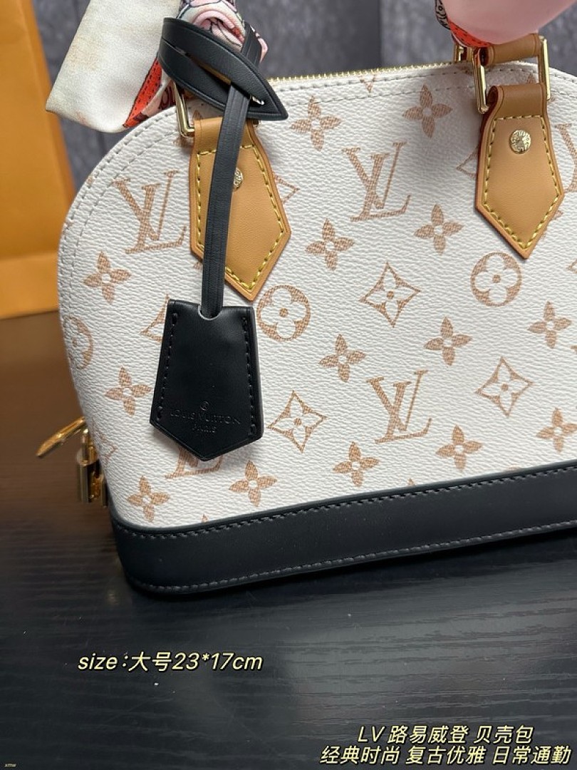 Louis Vuitton Alma-Style Monogram Dome Bag — Ivory & Black - Image 6