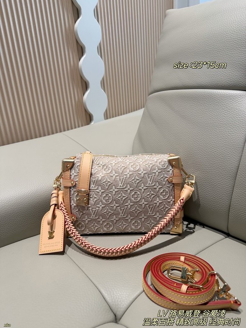 Louis Vuitton Textured Monogram Soft Trunk Bag — Grey & Pink Options - Image 2