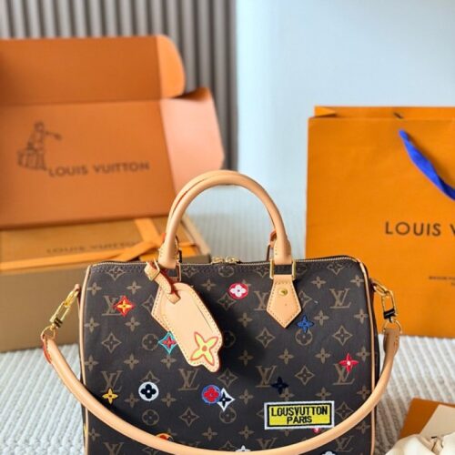 375e4dbcf1 Louis Vuitton Speedy-Style Colourful Motif Monogram Bag — Brown & Multicolour