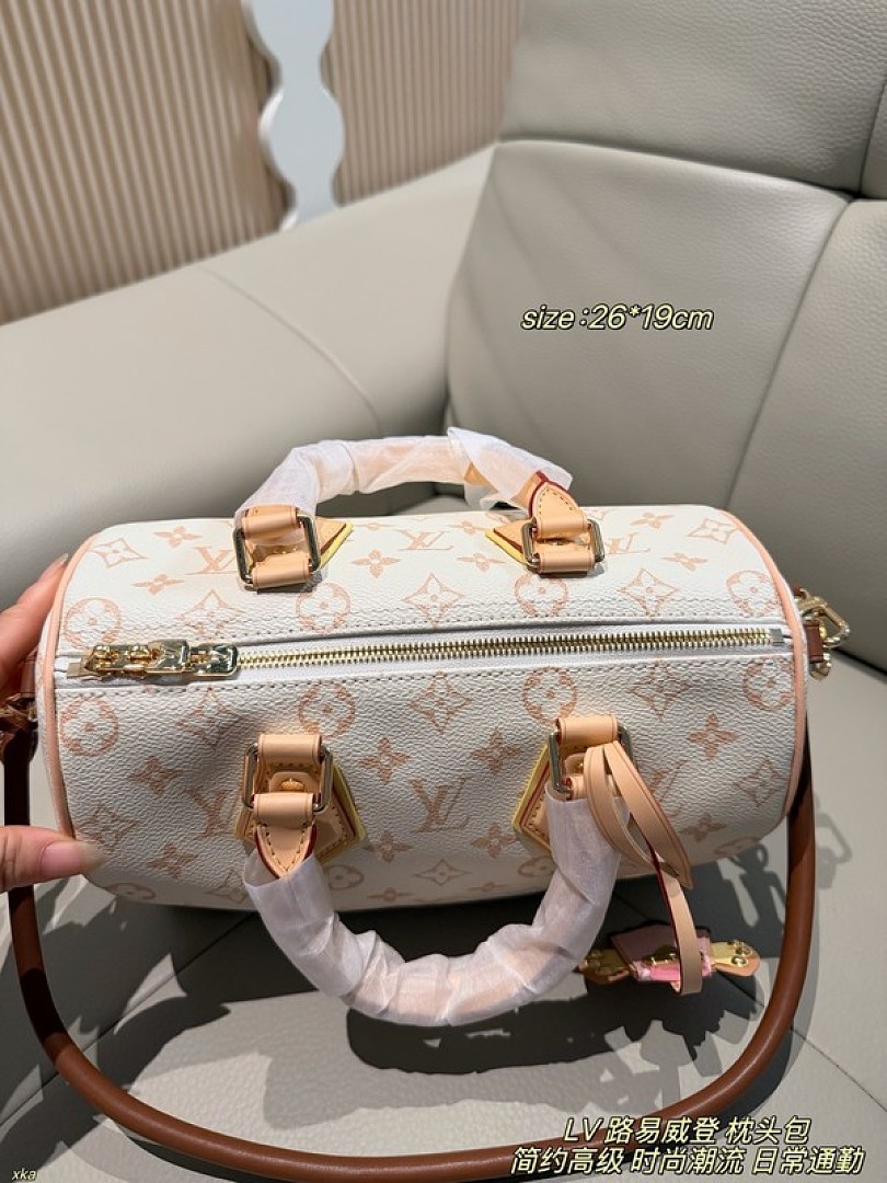 Louis Vuitton Speedy-Style Monogram Bag — Ivory & Tan - Image 8