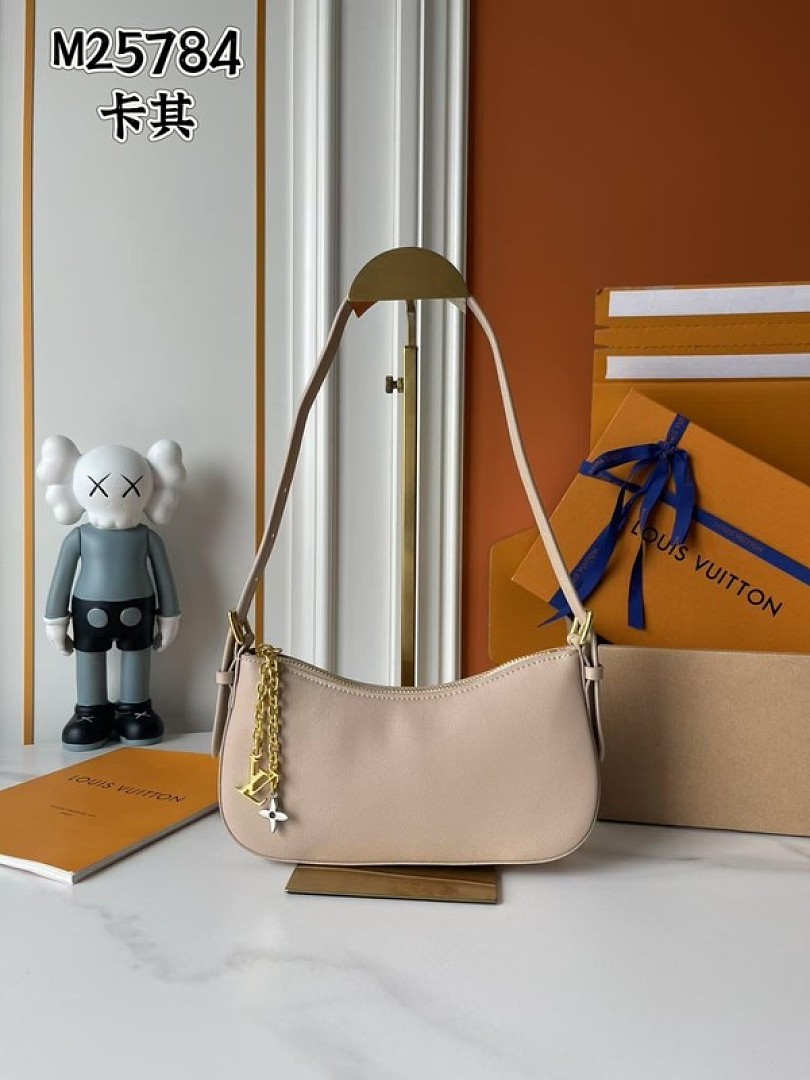 Louis Vuitton Style Shoulder Bag — Taupe