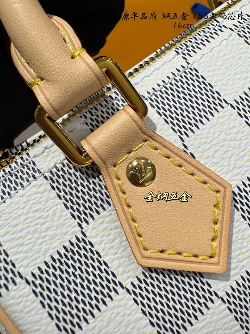 Louis Vuitton Mini Speedy-Style Checkerboard Bag — Ivory & Blue - Image 4