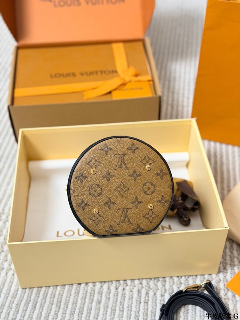 Louis Vuitton Cannes-Style Monogram Cylinder Bag — Tan & Black - Image 6