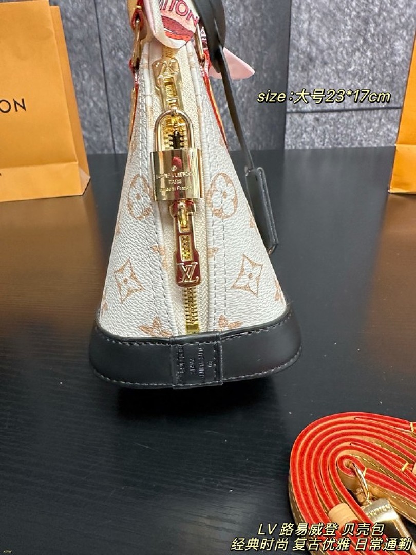 Louis Vuitton Alma-Style Monogram Dome Bag — Ivory & Black - Image 7