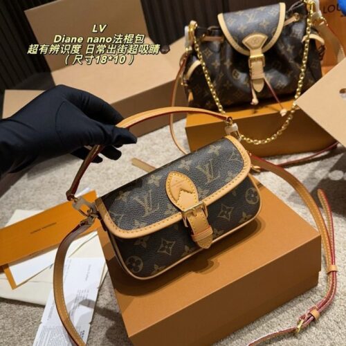 4af64c33cf Louis Vuitton Nano Diane-Style Monogram Shoulder Bag — Brown