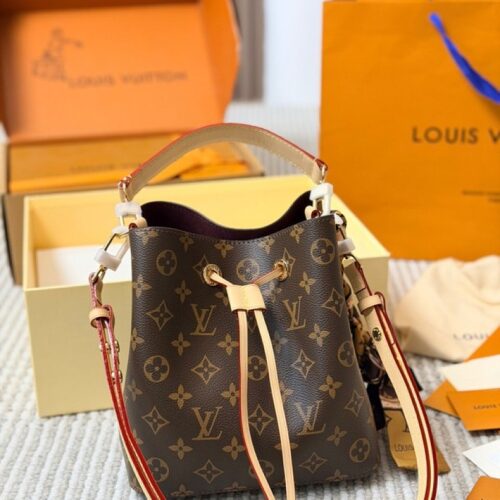 4b708b280b Louis Vuitton Neonoe-Style Monogram Drawstring Bucket Bag — Brown & Tan