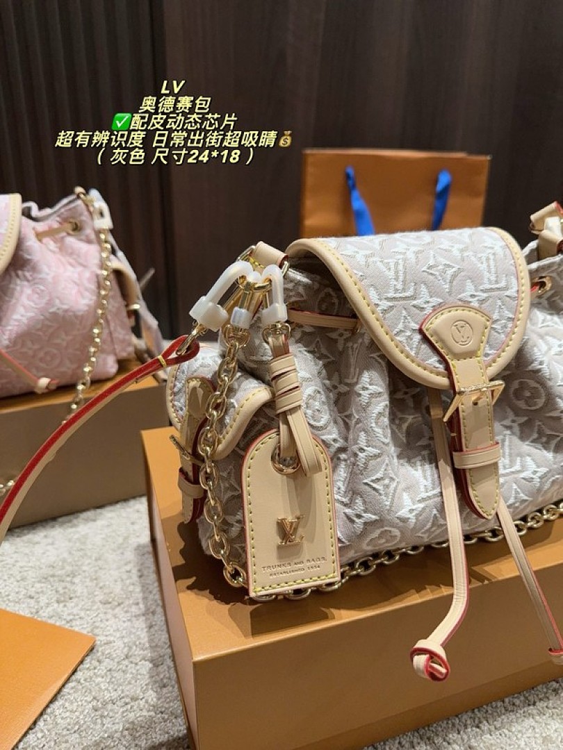Louis Vuitton Odyssee-Style Textured Monogram Bag — Beige & Cream - Image 2