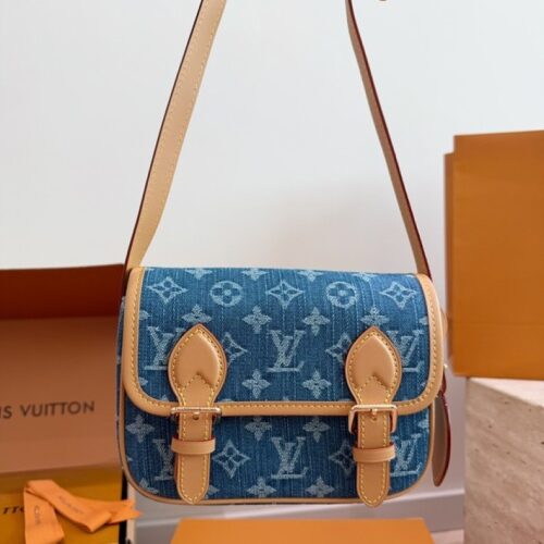 53946ac236 Louis Vuitton Denim-Look Monogram Satchel — Blue & Tan