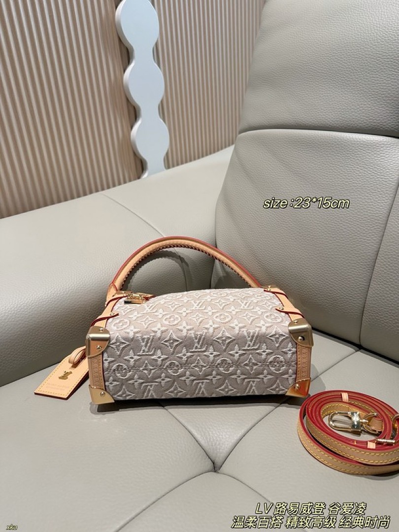 Louis Vuitton Textured Monogram Soft Trunk Bag — Grey & Pink Options - Image 5