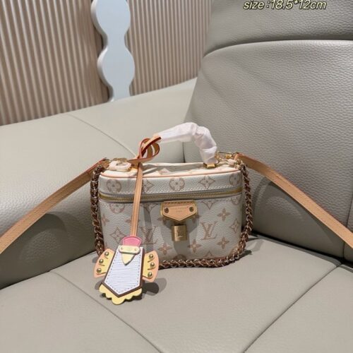609bdc5f5a Louis Vuitton Vanity-Style Monogram Case Bag — Ivory & Tan