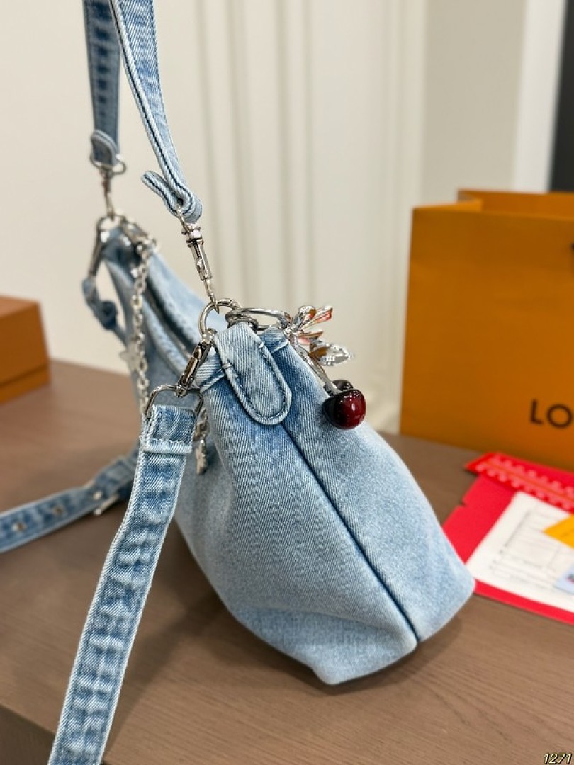 Louis Vuitton Denim-Look Shoulder Bag — Light Blue - Image 3