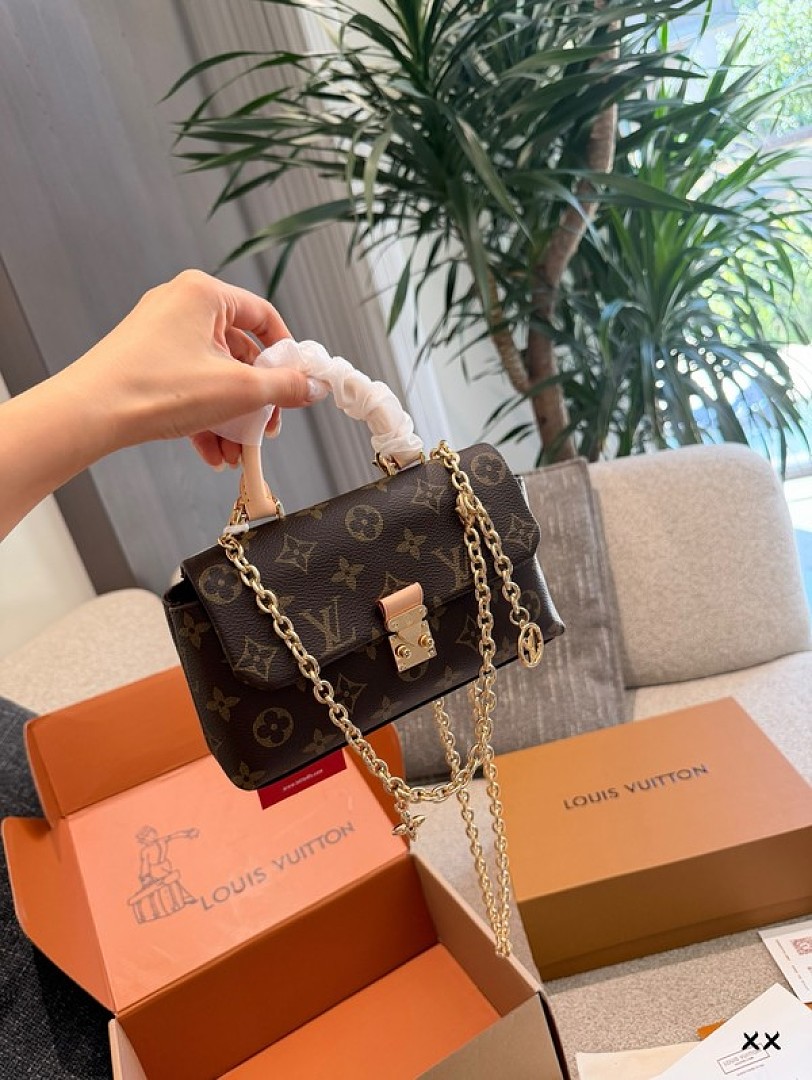 Louis Vuitton Nano Madeleine-Style Monogram Chain Bag — Brown - Image 6