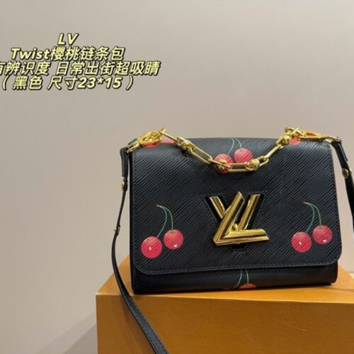 6b91a2b053 Louis Vuitton Twist-Style Cherry Shoulder Bag — Black