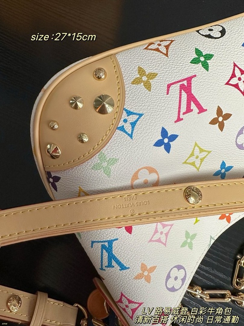 Louis Vuitton Multicolour Monogram Curved Shoulder Bag — White - Image 8