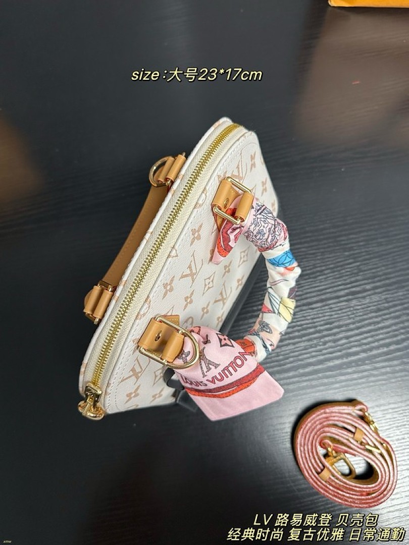 Louis Vuitton Alma-Style Monogram Dome Bag — Ivory & Black - Image 8