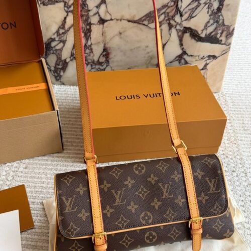 6f51dc23b9 Louis Vuitton Monogram Twin-Strap Flap Shoulder Bag — Brown & Tan
