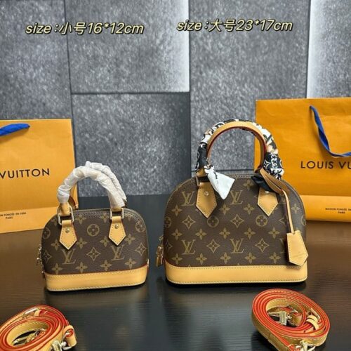 7599cfd33e Louis Vuitton Alma-Style Monogram Dome Bag — Brown & Tan