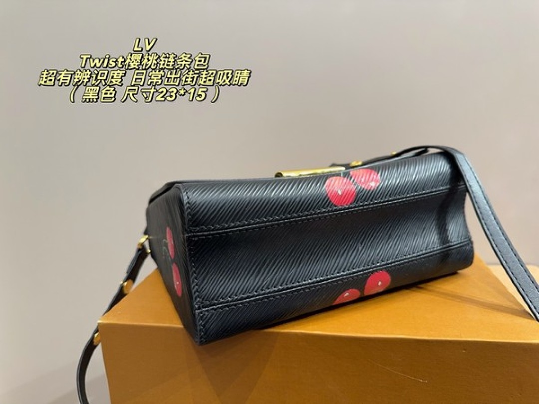 Louis Vuitton Twist-Style Cherry Shoulder Bag — Black - Image 6