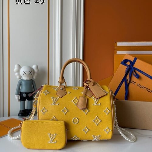 Louis Vuitton Speedy-Style Beaded Bag 25 — Yellow