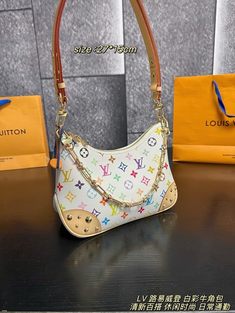Louis Vuitton Multicolour Monogram Curved Shoulder Bag — White - Image 2