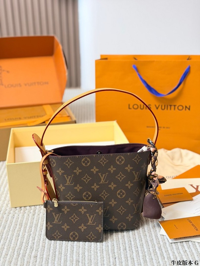 Louis Vuitton All In-Style Monogram Bucket Shoulder Bag — Brown & Tan - Image 2