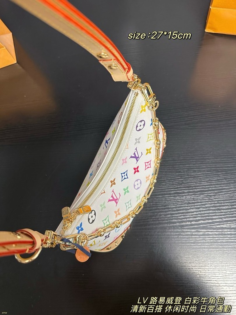 Louis Vuitton Multicolour Monogram Curved Shoulder Bag — White - Image 6