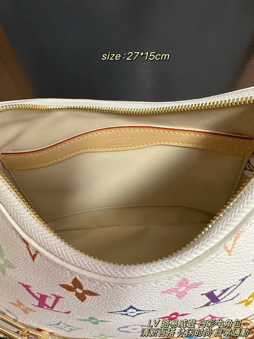 Louis Vuitton Multicolour Monogram Curved Shoulder Bag — White - Image 9