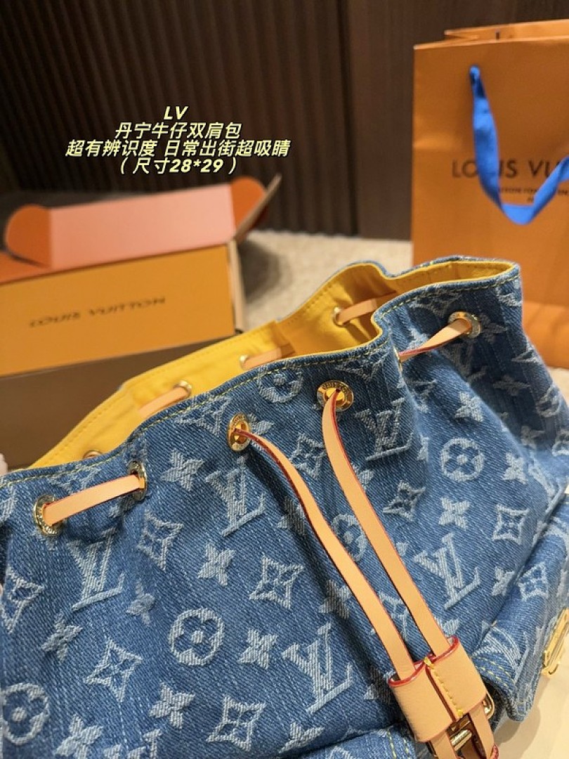 Louis Vuitton Denim-Look Monogram Backpack — Blue - Image 8