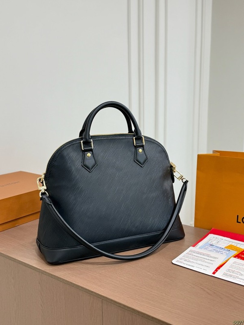 Louis Vuitton Textured Dome Bag — Black & Tan Options - Image 7