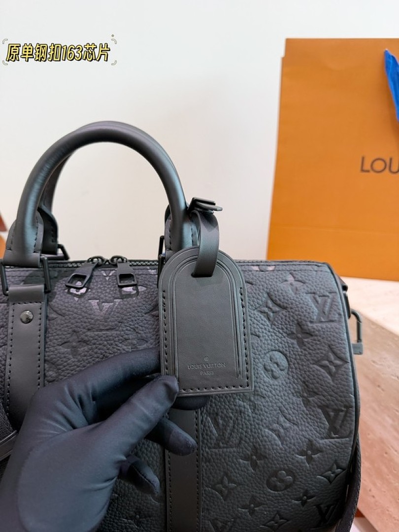 Louis Vuitton Keepall-Style Embossed Monogram Travel Bag 35 — Black - Image 2