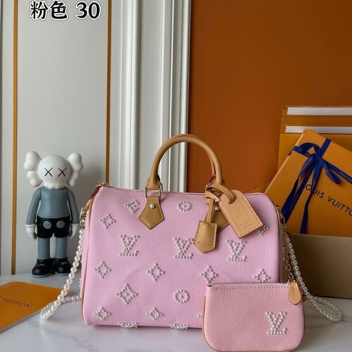 Louis Vuitton Speedy-Style Beaded Bag 30 — Pink