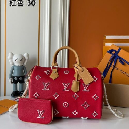 8983d7223c Louis Vuitton Speedy-Style Beaded Bag 30 — Red