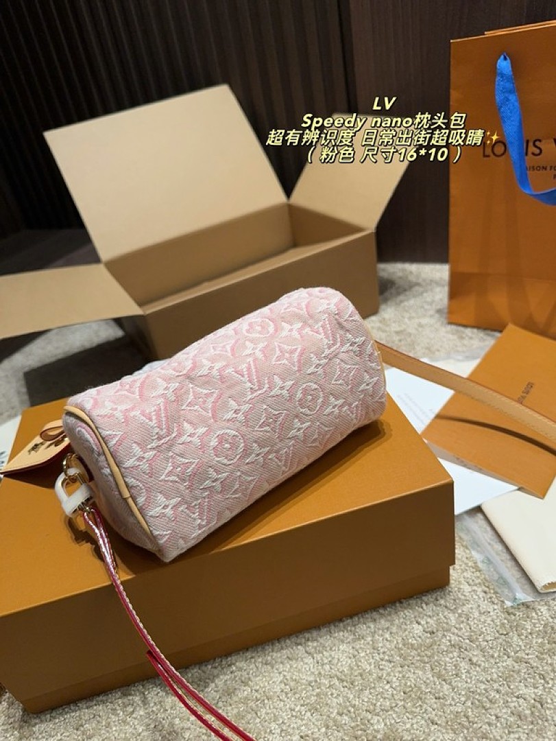 Louis Vuitton Nano Speedy-Style Textured Monogram Bag — Pink - Image 7